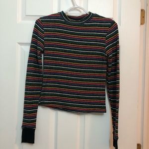 striped cropped long sleeve